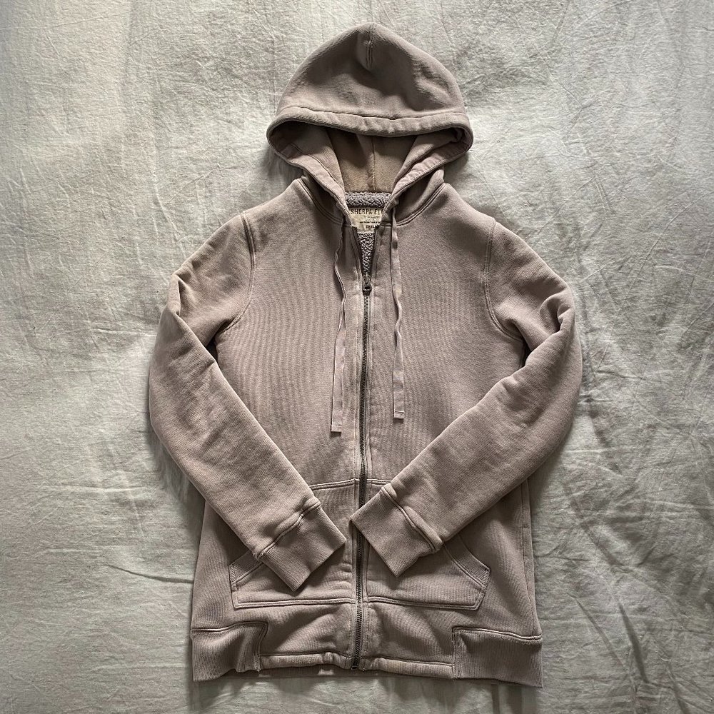 J.Crew Grey Zip Up Sherpa Fleece Hoodie